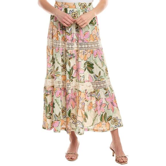 Z&L Europe Womens  Gardenia Maxi Skirt, White - Picture 1 of 3